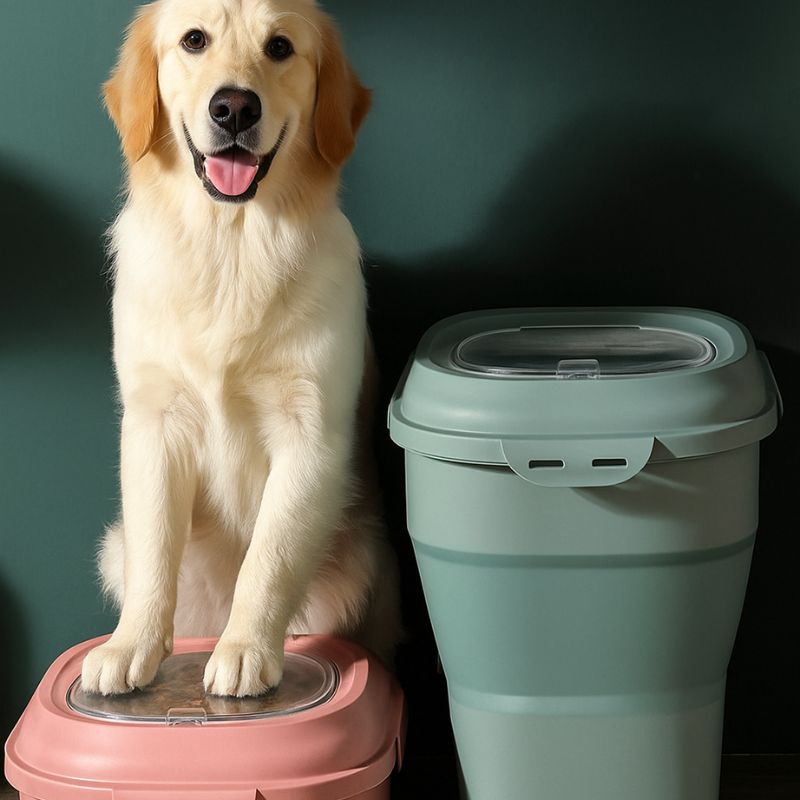 Collapsible dog food storage