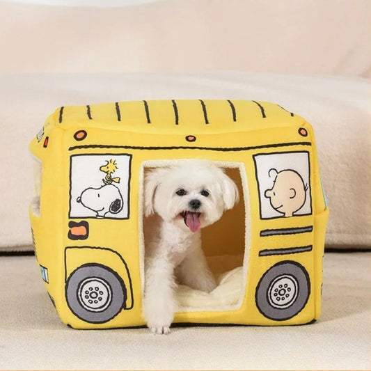 Bus-Shaped Dog Bed House – Cozy, Cute & Comfortable for Dogs